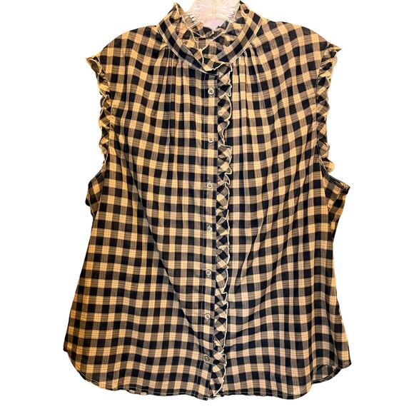 Pendleton Airy Cotton Blue Checkered Sleeveless Shirt XL - Picture 1 of 9